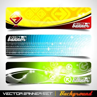 酷炫动感时尚横幅BANNER矢量模