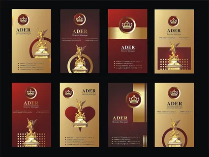 创意金色名片卡片设计矢量素材