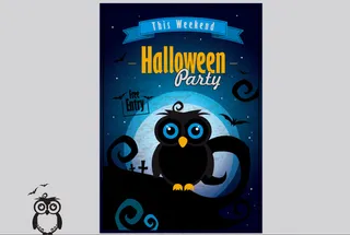 万圣节猫头鹰插画矢量素材