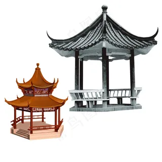 PS后期 六角亭 建筑表现后期常用...