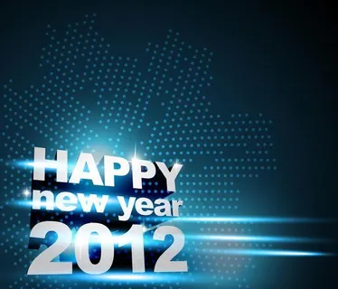 创意蓝色2012新年矢量背景图片