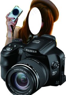 美女与数码相机图片