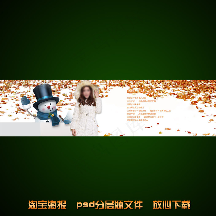淘宝女士秋冬装海报促销模板psd素...psd模版下载