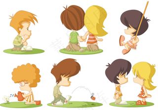 矢量牵手儿童(七)