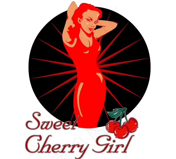 Sweet_Cherry_Girl...ai矢量模版下载