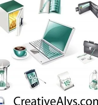 三维的金融和商业网站的图标