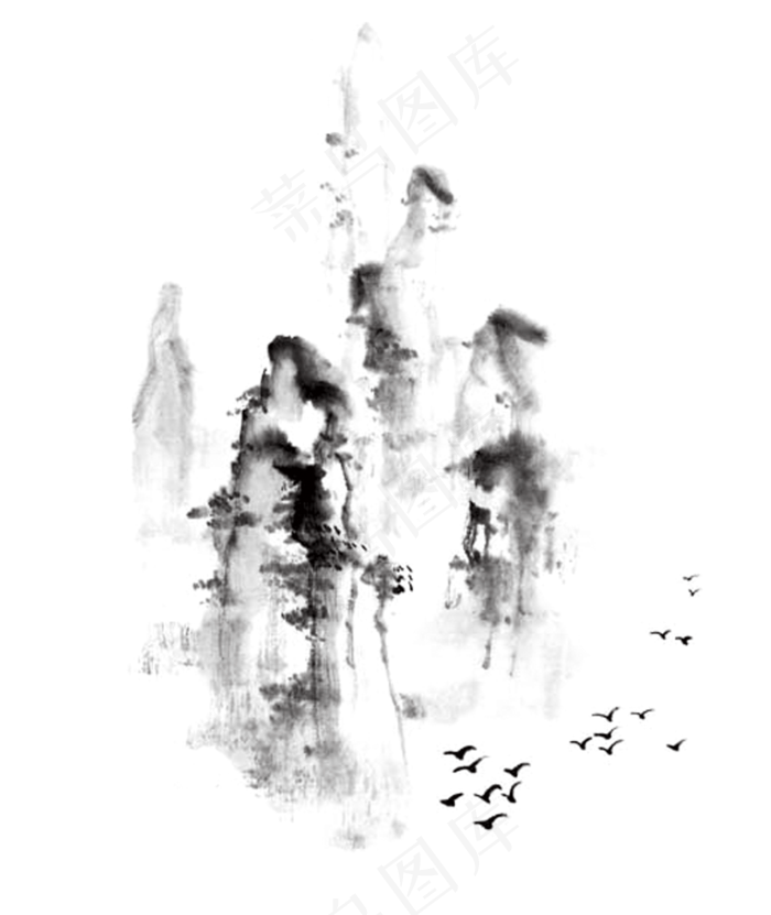 中国风山水水墨