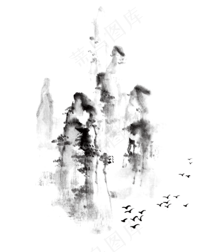 中国风山水水墨