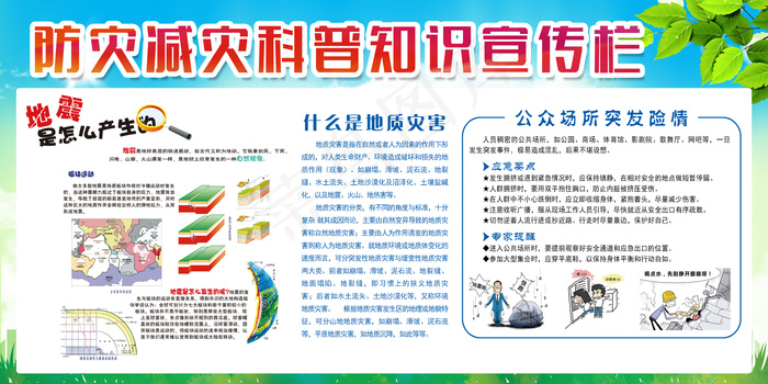 创意全国防灾减灾日宣传展板(7087X3543(DPI:150))psd模版下载