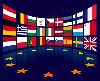 欧盟国家旗帜矢量素材
