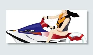 驾使摩托艇的女性图片