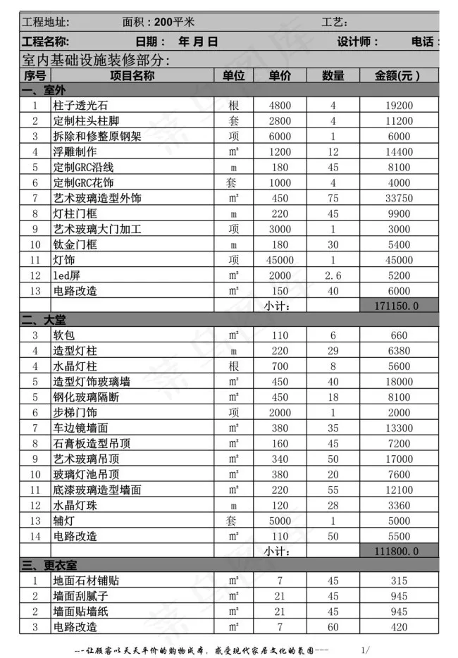 茶楼装修报价