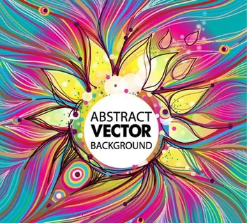 绚丽线条花纹矢量素材三