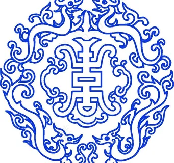 青花瓷图案 龙纹寿字