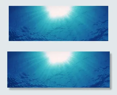 海底光线唯美背景banner　