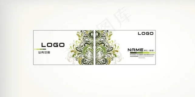 时尚花纹名片图片