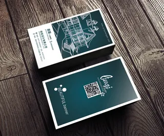 蓝色家装装修装潢名片设计模版