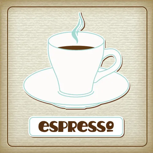 贴纸特效咖啡杯矢量图2