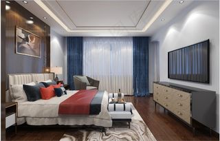 客餐厅卧室效果图北欧现代轻奢