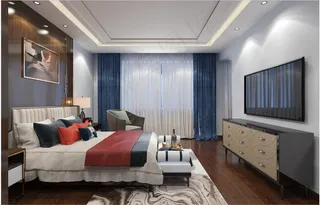 客餐厅卧室效果图北欧现代轻奢