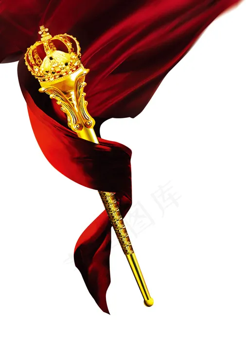 红绸缎权杖psd素材psd模版下载