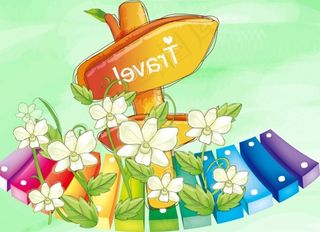 彩色铁路指示牌