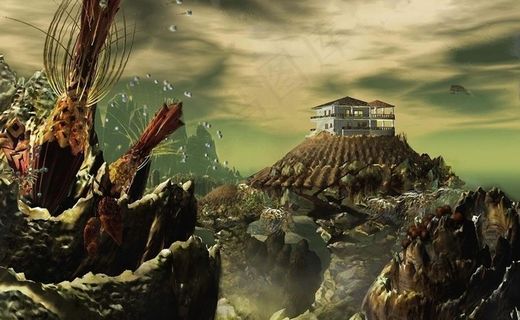 房地产油画图片