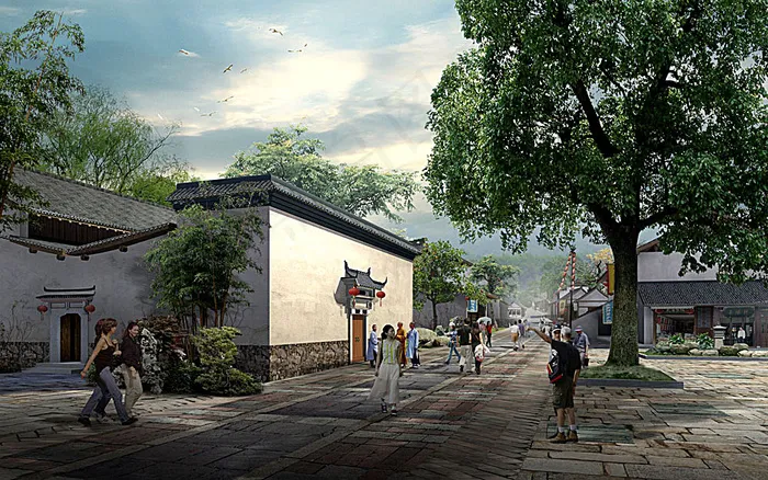 古典建筑透视效果图(3600X2250(DPI:300))psd模版下载