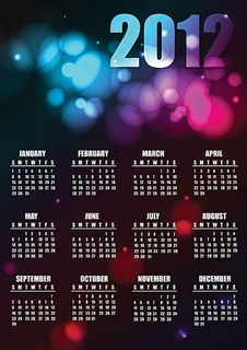 日历模板与梦幻背景