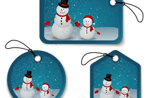 雪人吊牌图片