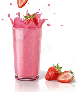 高清粉色草莓牛奶 高清粉色草莓牛奶