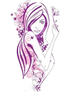 春天花纹美女 春姑娘图片