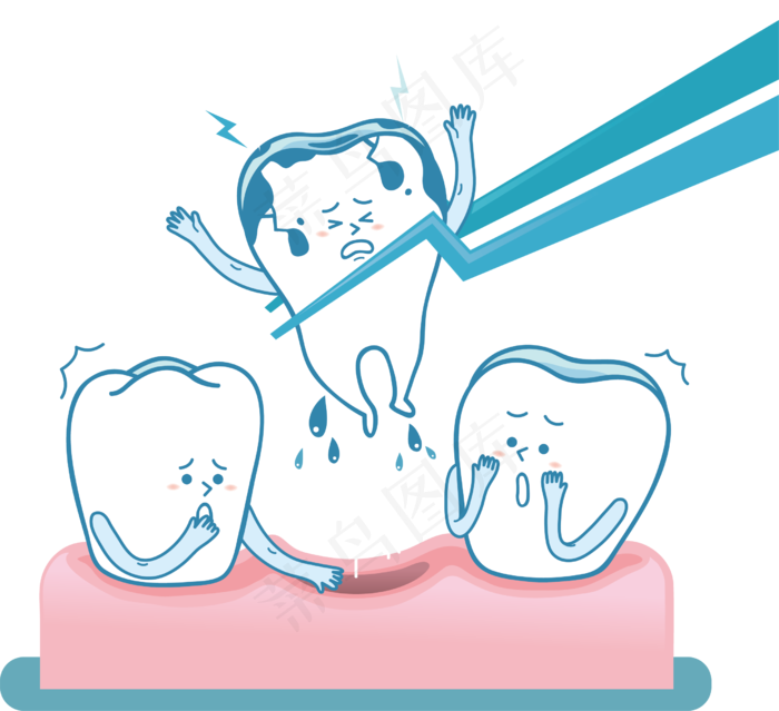 卡通牙科口腔医疗海报背景PNG免扣...