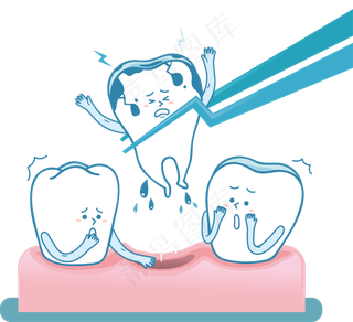 卡通牙科口腔医疗海报背景PNG免扣...