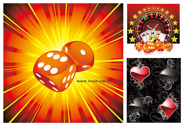 扑克色子矢量素材