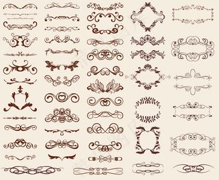 线条花纹边纹纹样矢量素材