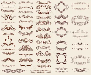 线条花纹边纹纹样矢量素材