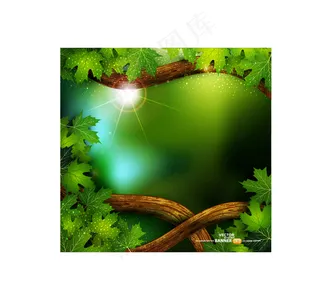 绿色自然风景矢量素材图