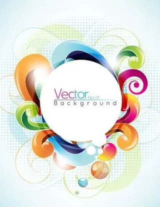 幻彩动感花纹背景矢量素材二