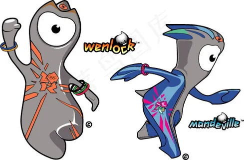 2012伦敦奥运会吉祥物矢量图