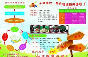小学辅导班宣传展板图片