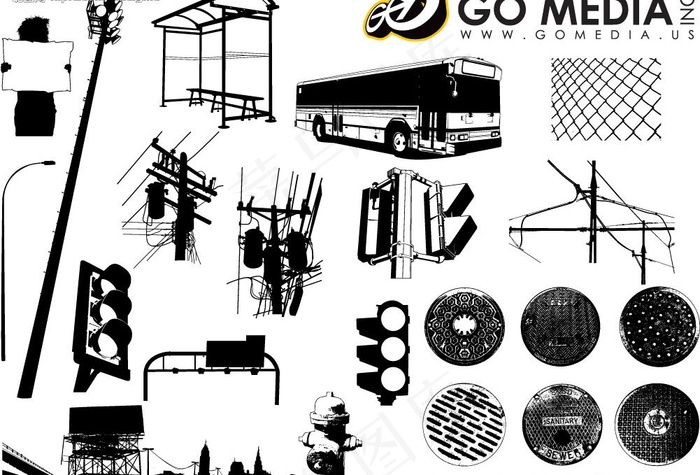 go media出品-城市公共设施...eps,ai矢量模版下载
