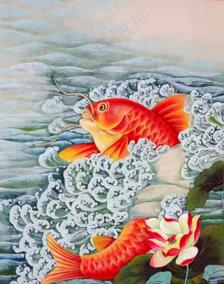 金玉满堂金鱼鲤鱼荷花莲花年年有余江...