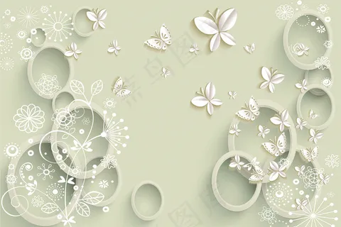 3D圆圈分层素材背景墙