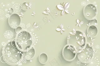 3D圆圈分层素材背景墙