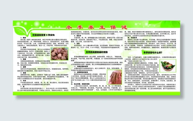 冬季养生知识展板ai矢量模版下载