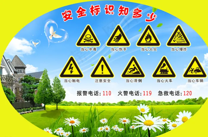 安全标识图片(4724X3150(DPI:100))psd模版下载
