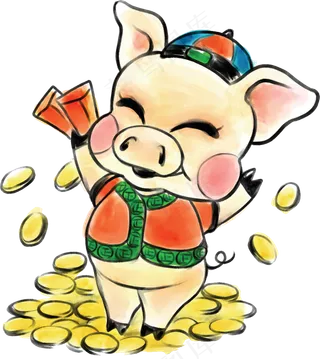 中国传统十二生肖动物水墨画素材