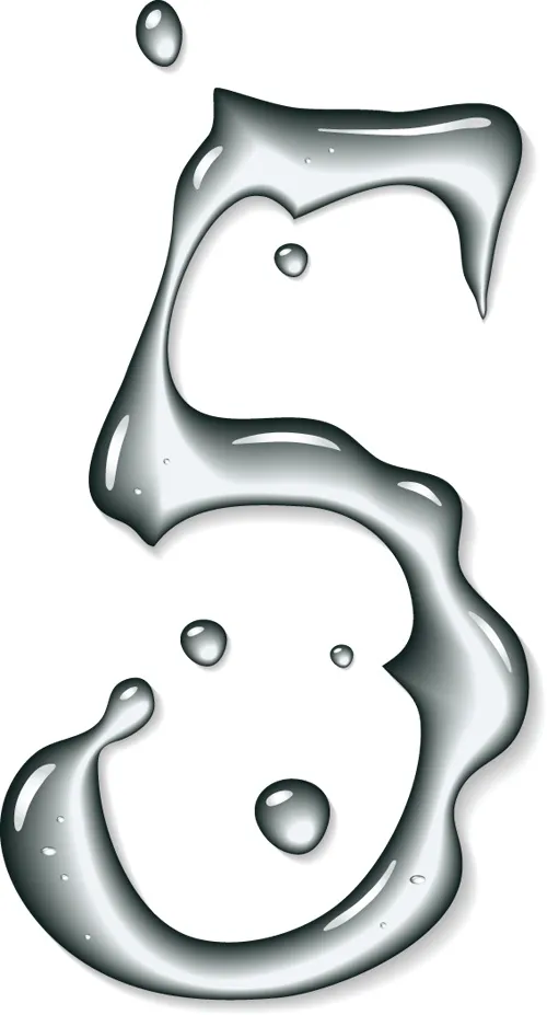 组数字水设计元素矢量图01eps,ai矢量模版下载