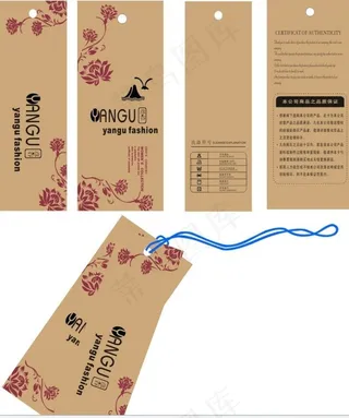花纹女装吊牌矢量素材 CDR